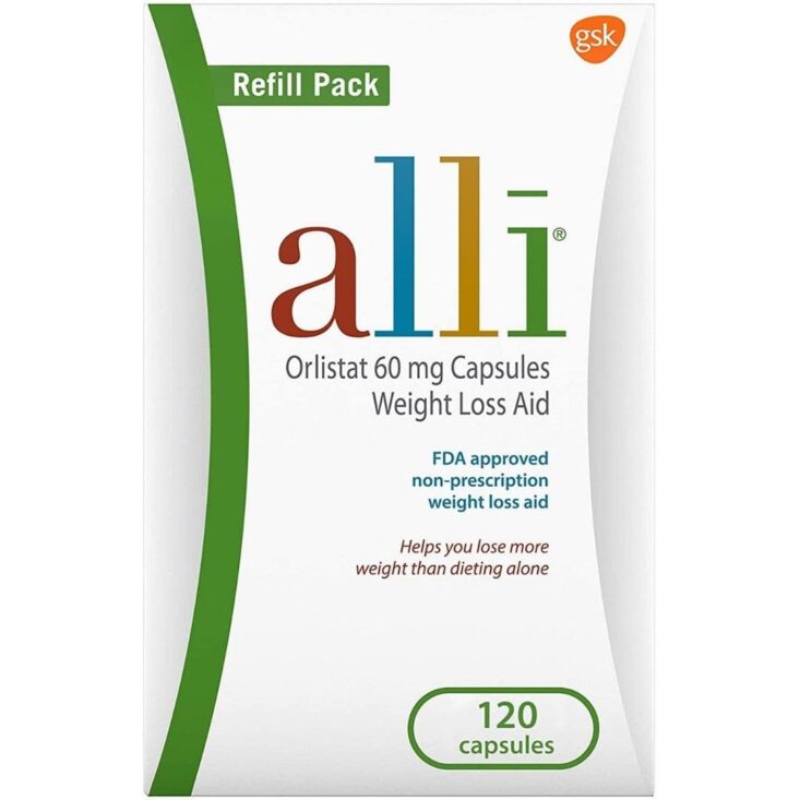 Alli Weight Loss Diet Pills, Orlistat 60 mg Capsules, Non Prescription Weight Loss Pills. blocking fat absorption, alli prescription weight loss drugs also help you to feel less hungry
