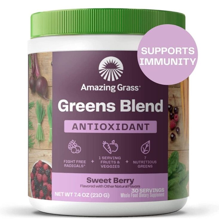 Amazing Grass Greens Blend Antioxidant. is a fresh-tasting powder blend that's so delicious you can drink it right off the spoon