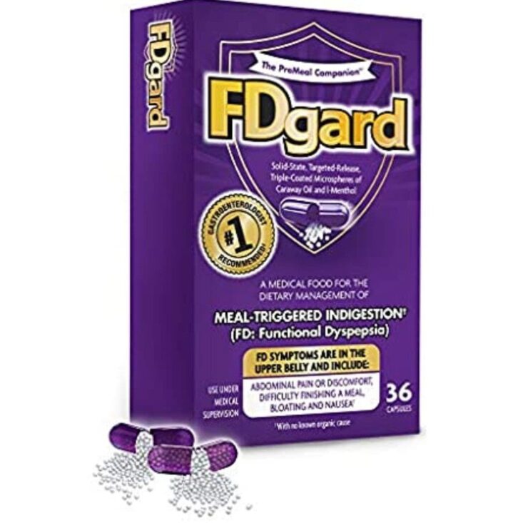 FDgard Dietary Supplement to Help Manage Meal-Triggered Indigestion. the capsules work to relieve discomfort and gas, as well as stomach pain and cramping.