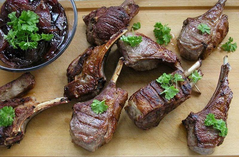 Lamb raclette meat dish Lamb raclette meat dish