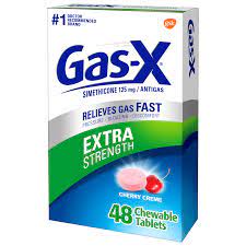 Gas-X Extra Strength Chewable Gas Relief Tablets Raclette Pills for Digestion