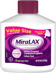 MiraLAX Laxative Powder for Gentle Constipation Relief Raclette Pills for Digestion