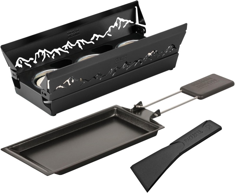 Kuhn Rikon tea light raclette set for portable cheese melting