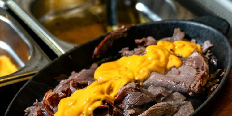 Viande gratinee au fromage fondu style raclette
